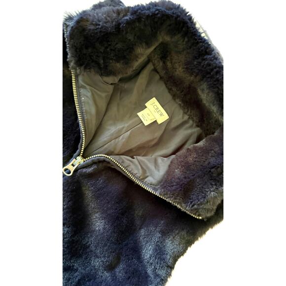 Navy Faux Fur Vest by J. Crew - Picture 3 of 3
